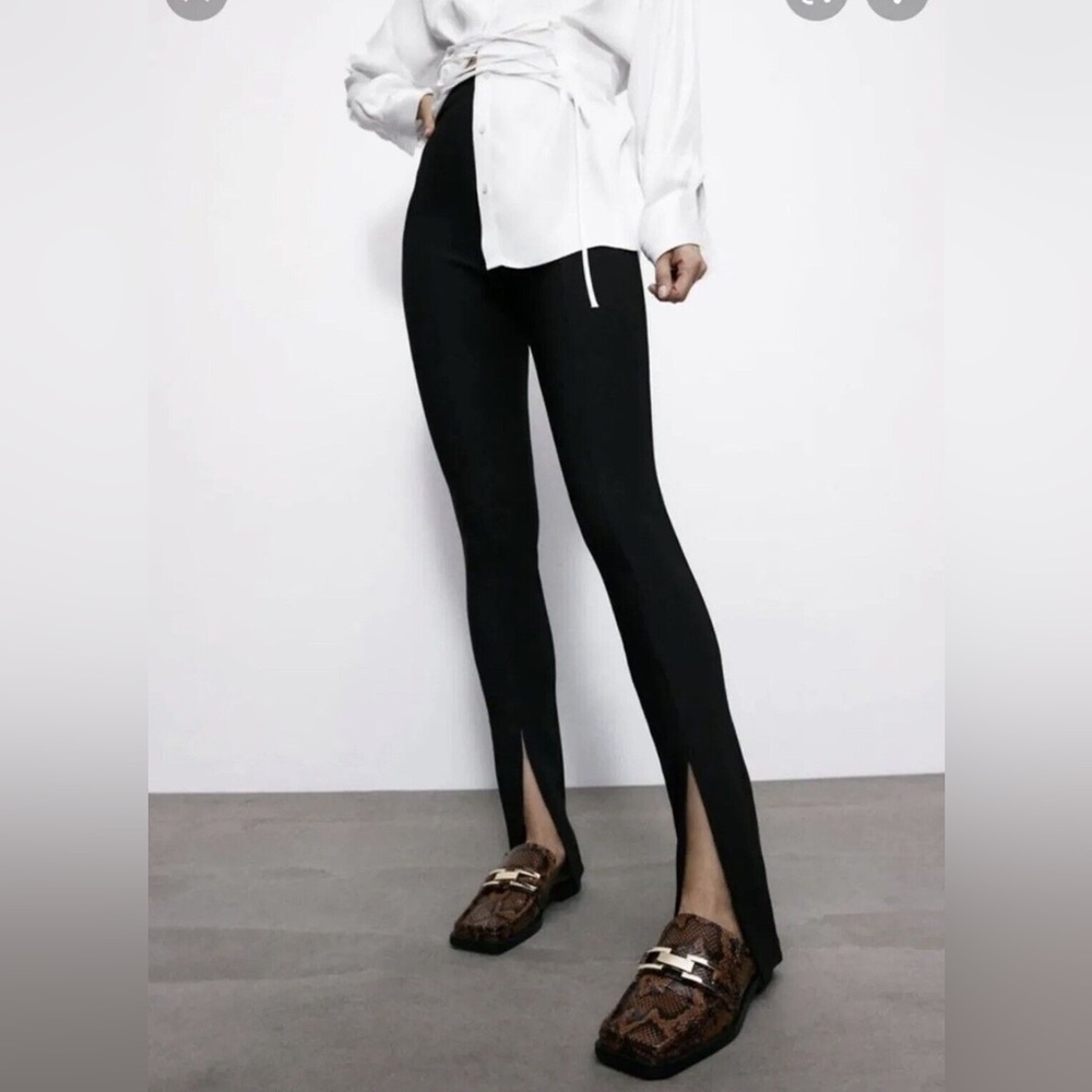 🖼️ ZARA HIGH WAIST FRONT SLIT LEGGINGS 🖼️